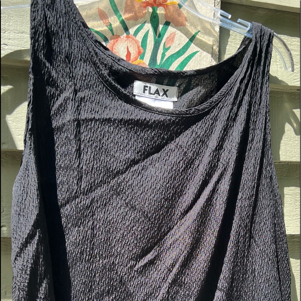 FLAX Linen dressy black top size M